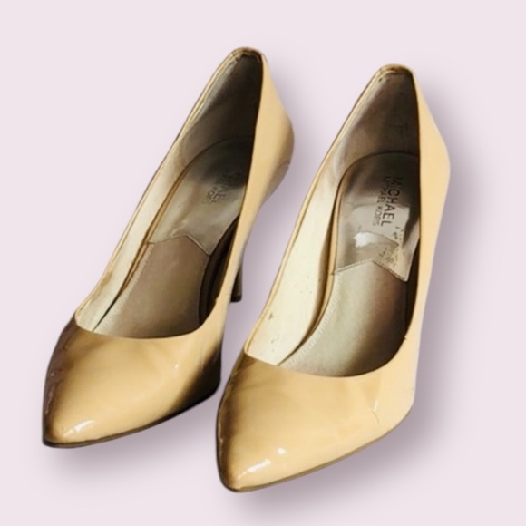 Michael Kors Patent Nude/Tan‎ Mid Leather Pumps - Picture 1 of 6